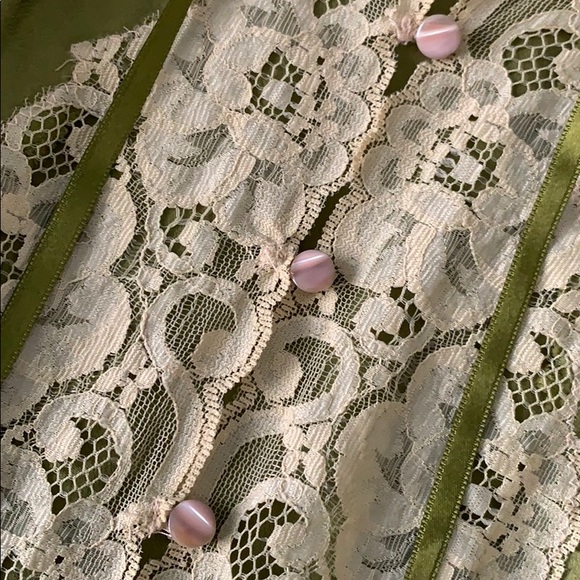 Free People Lace Silk Long Bell Sleeve Top Small - Picture 6 of 6